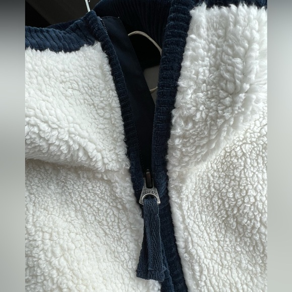 NWT Faherty Cream White and Navy Cord Mix Fleece Popover, Outdoor Sz - XL - Picture 8 of 16